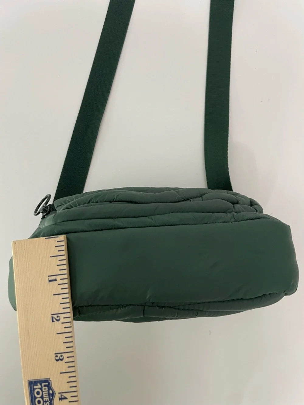 Lands End Ultra Light Quilted Forest Green Puffer Adjustable Crossbody Bag Cabin